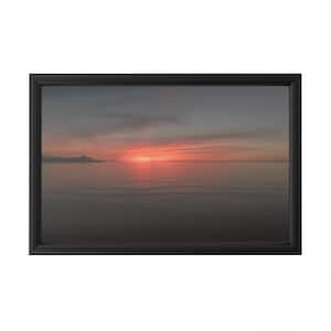 "Sunset lovers sunset on a Great Lake" by Kurt Shaffer Framed with LED Light Landscape Wall Art 16 in. x 24 in.