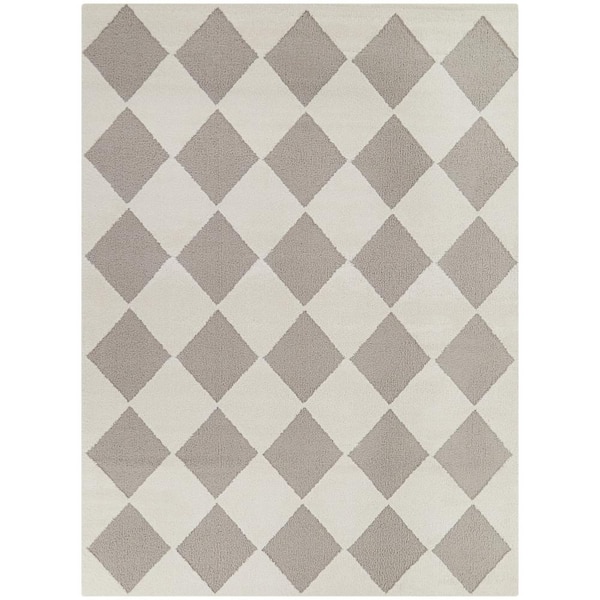 BALTA Cowan Taupe 5 ft. x 7 ft. Checkered Area Rug
