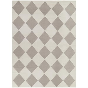 Cowan Taupe 8 ft. x 10 ft. Checkered Area Rug