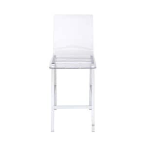 Nadie Acrylic and Chrome Counter Height Chair