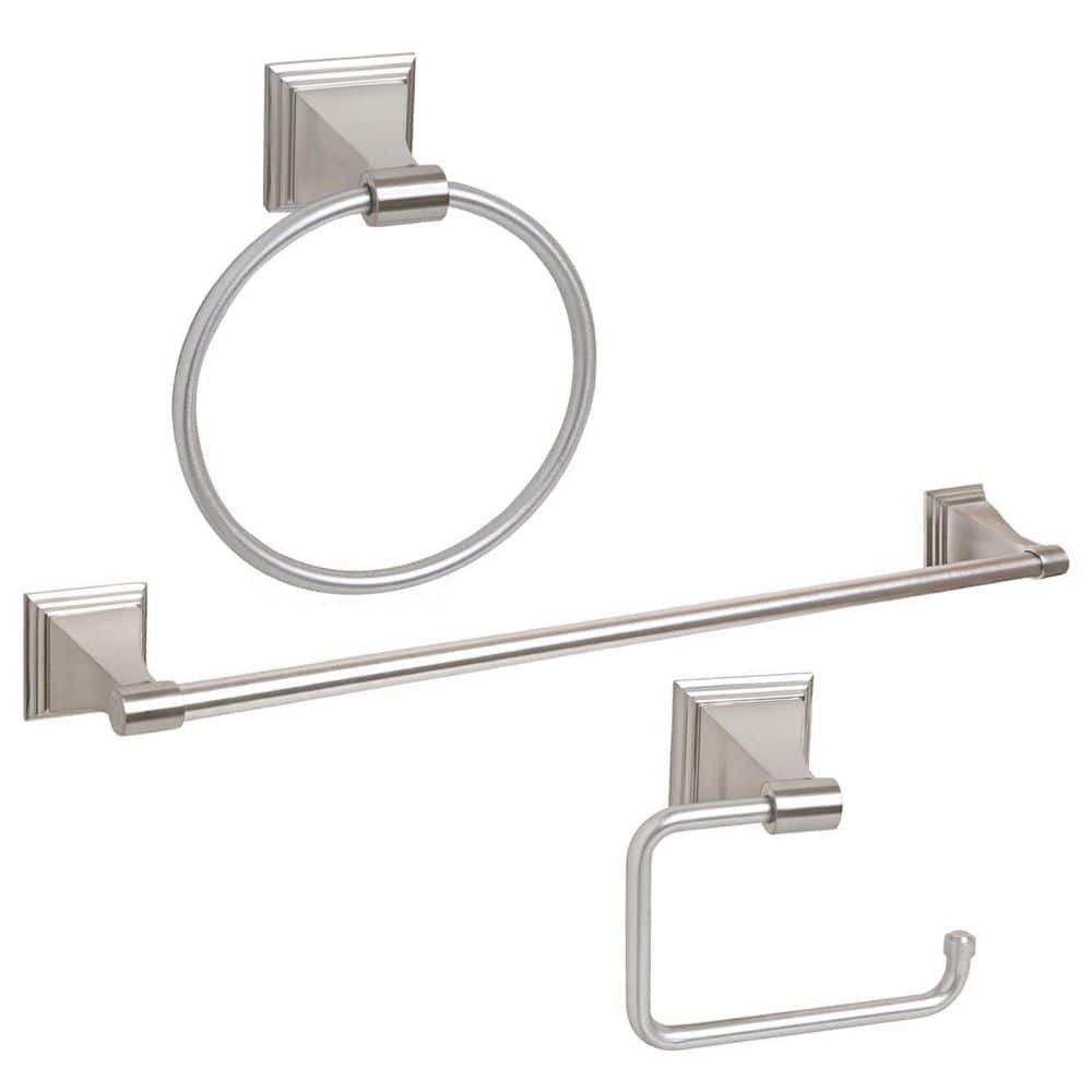 ARISTA Leonard Collection 3Piece Bathroom Hardware Kit in Satin Nickel