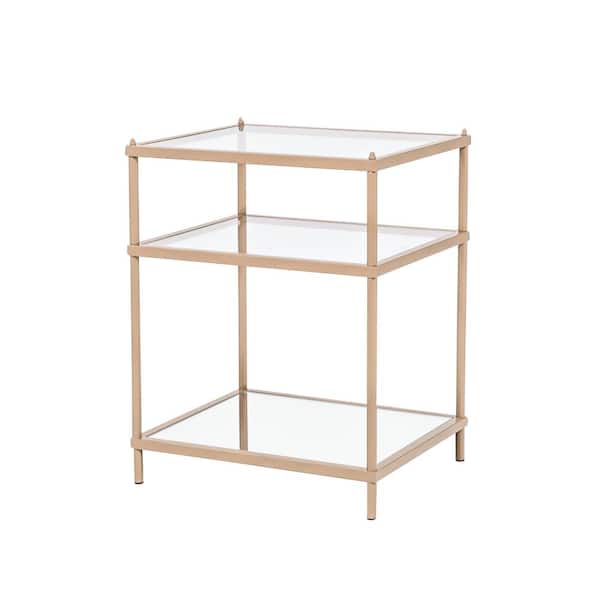 Furniture of America Upland 24 in. Gold Side Table