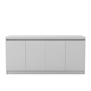 Viennese 62.99 in. White Gloss 6-Shelf Buffet Cabinet
