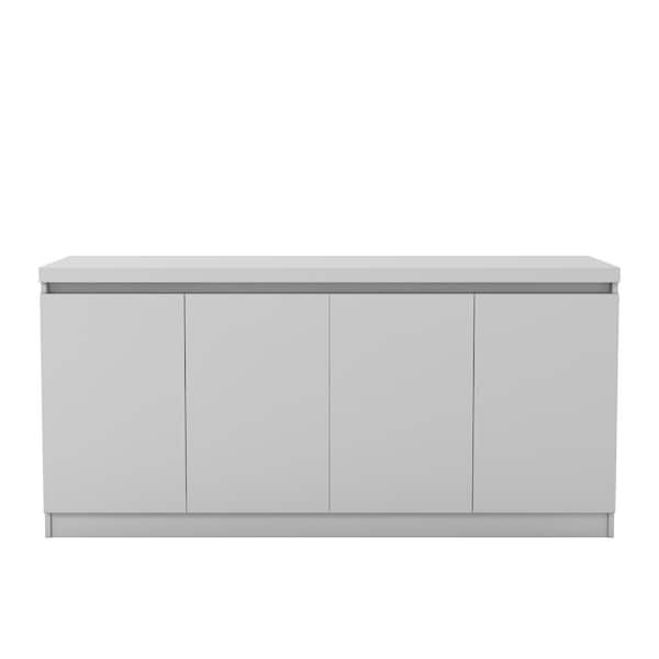 Manhattan Comfort Viennese 62.99 in. White Gloss 6-Shelf Buffet Cabinet