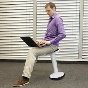 White Wobble Chair Active Learning Stool with Adjustable Height
