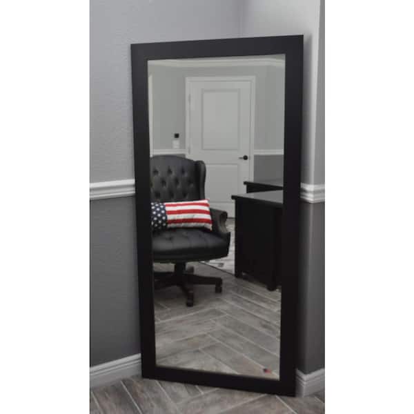 Unbranded Large Rectangle Satin Black Beveled Glass Mirror (60 in. H x 21 in. W)