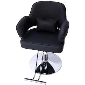 Artist hand Hair Stylist Faux Leather Seat Swivel Barber Chair in Black All Purpose All Purpose Beauty Salon Chair