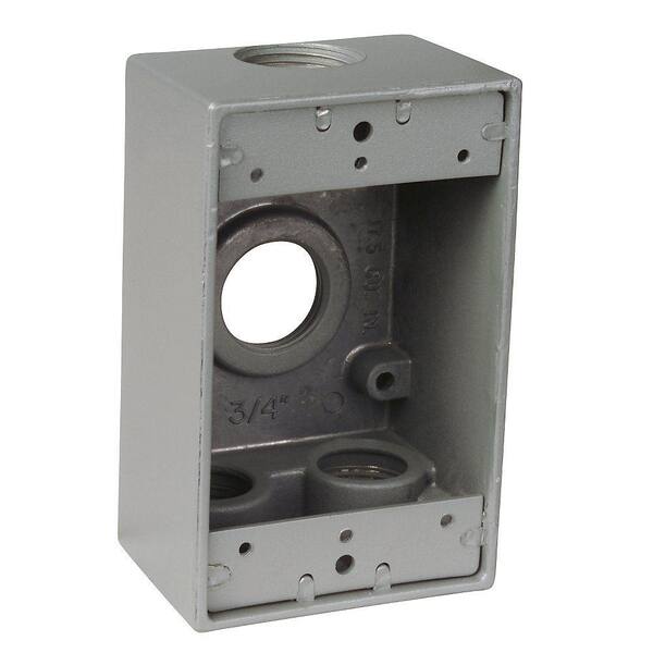 Red Dot 1-Gang Weatherproof Box Silver with 4-3/4 in. Holes