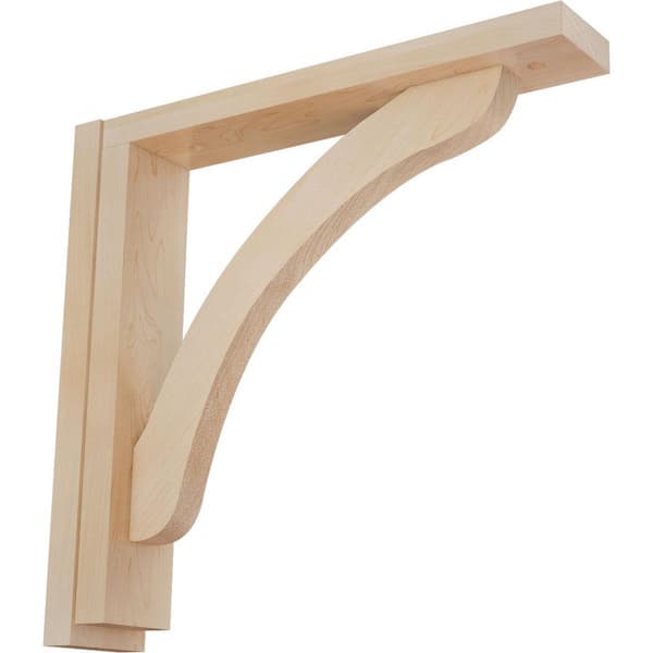 Ekena Millwork 2-1/2 in. x 12-3/4 in. x 12-1/4 in. Maple Reece Shelf Bracket