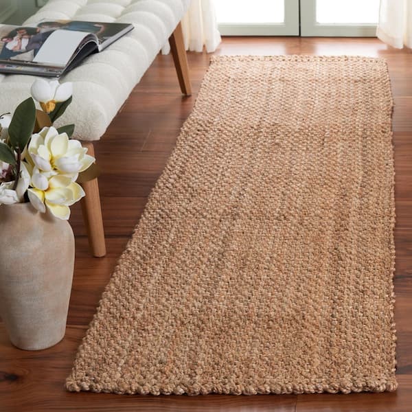 Natural Fiber 2 ft. x 8 ft. Natural Solid Color Runner Rug