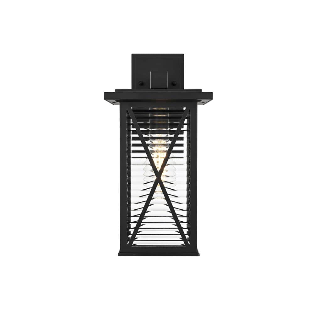 15 in. Black Outdoor Hardwired Wall Sconce with No Bulbs Included price history on PriceWatchPro