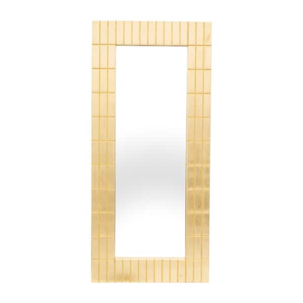 Liv & Skye Gold 39 in. x 87 in. Modern Bars Rectangular Wood Framed Mirror