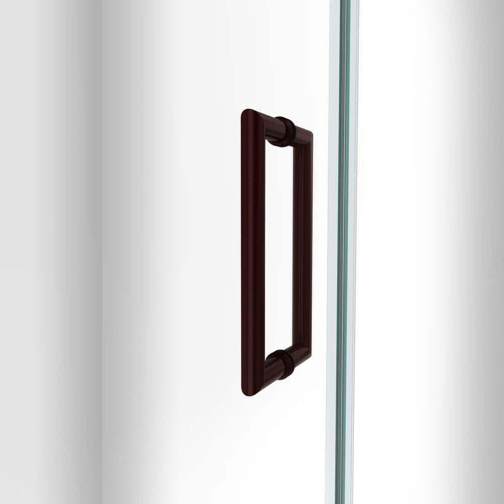 Unidoor-LS 30" x 72" Frameless Clear Glass Shower Door with Black Hardware
