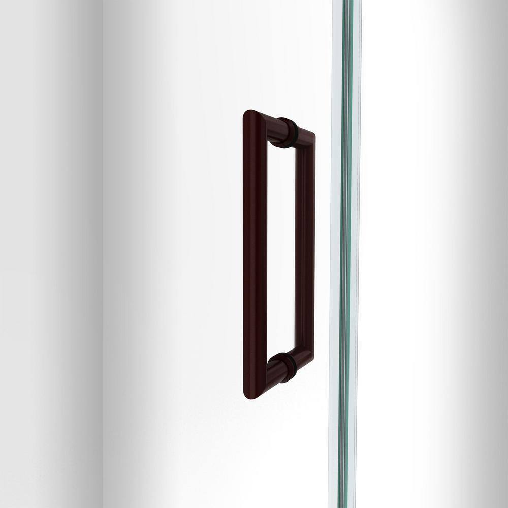 Unidoor-LS 43" Black Frameless Hinged Shower Door with ClearMax Glass