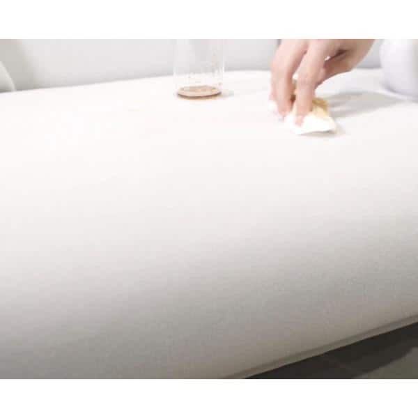 Beige Twin Fabric Sectional with Storage and Rolled Arms