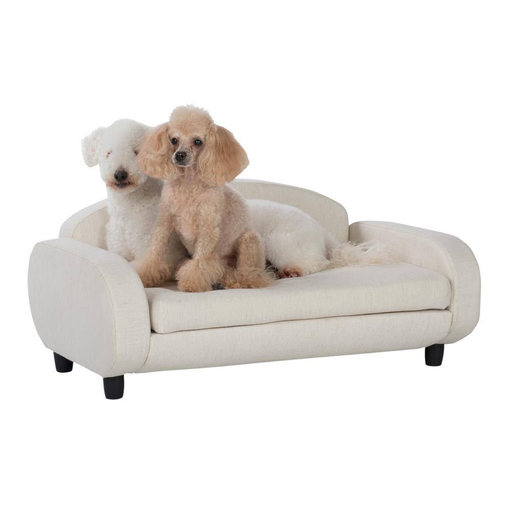 Oatmeal Elevated Small Pet Sofa with Removable Cover