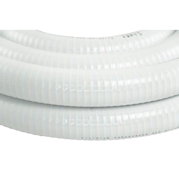 1" Dia White Flexible PVC Pipe Hose & Tubing for Spas & Pools 