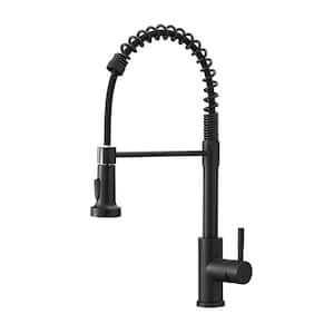 Single Handle Pull Down Sprayer Kitchen Faucet with Advanced Spray in Black