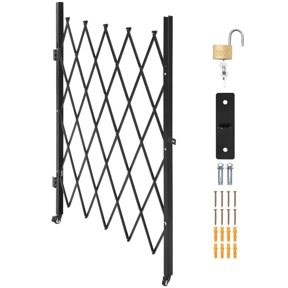 SKYSHALO Single Folding Security Gate, Lockable Scissor Security