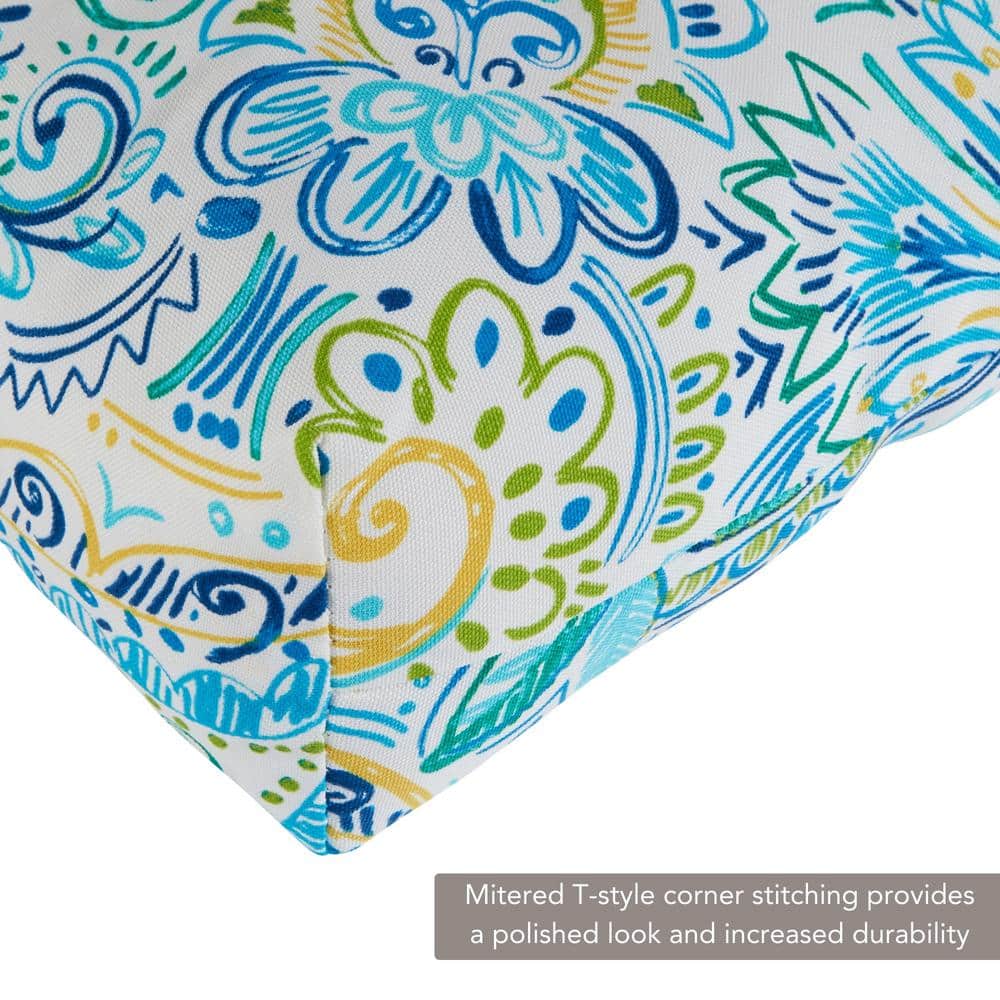 Baltic Paisley Tufted Polyester Outdoor Chaise Lounge Cushion