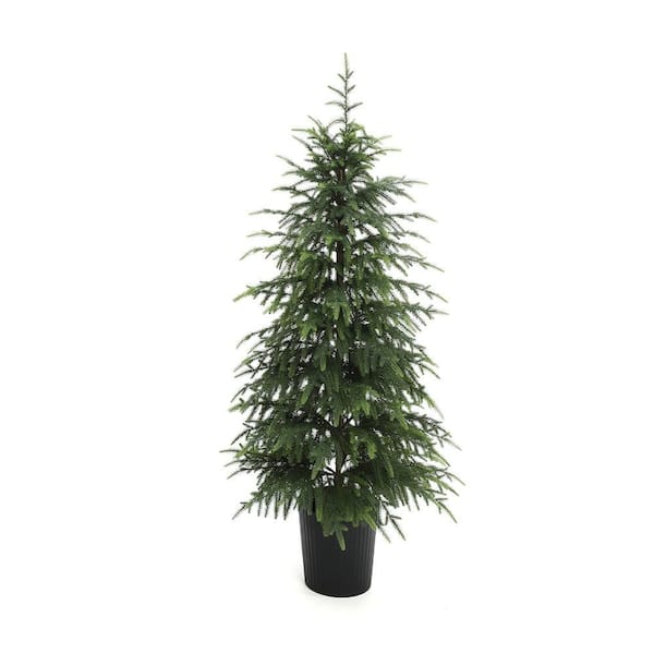 4 ft. Fir PreLit Artificial Christmas Tree Potted with Green Branches