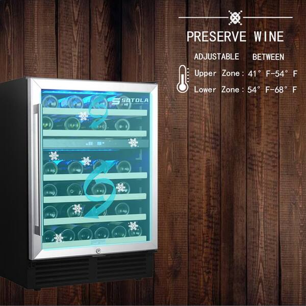 Dropship SOTOLA 24 46 Bottle Wine Cooler Refrigerator Cabinet Beverage  Fridge Small Wine Cellar Soda Beer Counter Top Bar Quiet Operation  Compressor Freestanding Clear Glass Door For Office to Sell Online at