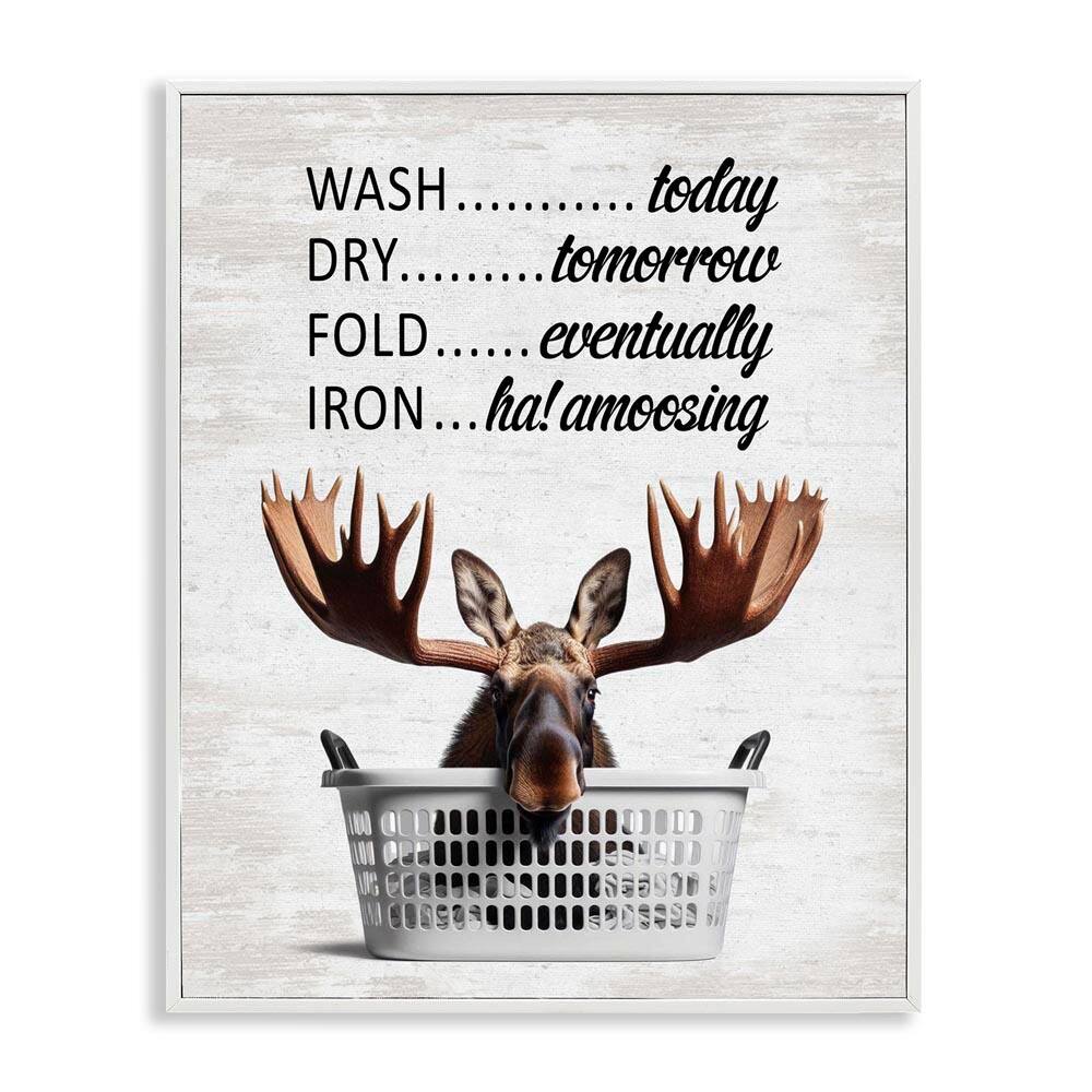 Sassy Moose and Laundry by Lettered and Lined White Framed Typography Giclee Art Print 20 in. x 16 in. price history on PriceWatchPro