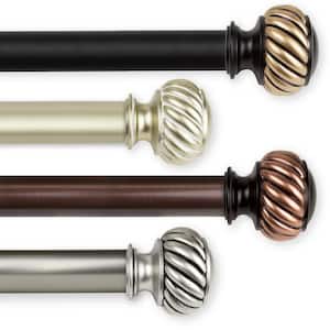 Baldir 1 in. Dia 48 in. - 84 in. Single Curtain Rod in Satin Nickel