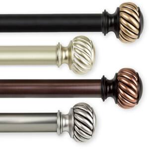 Baldir 1 in. Dia 120 in. - 170 in. Single Curtain Rod in Bronze