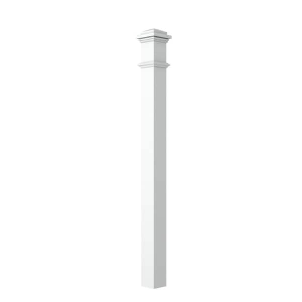 3.5 in. D x 3.5 in. W x 58 in. L Gloss Primed Poplar Wood Box Newel