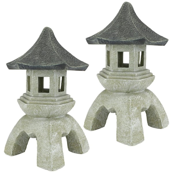 Design Toscano Asian Pagoda Large Statue Set (2-Piece)