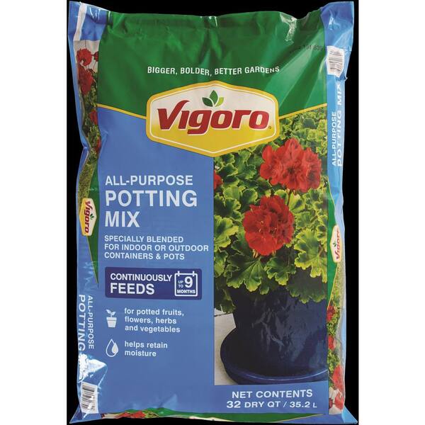 Vigoro 32 qt. All Purpose Potting Soil Mix for Indoor or Outdoor Use for Fruits, Flowers, Vegetables and Herbs