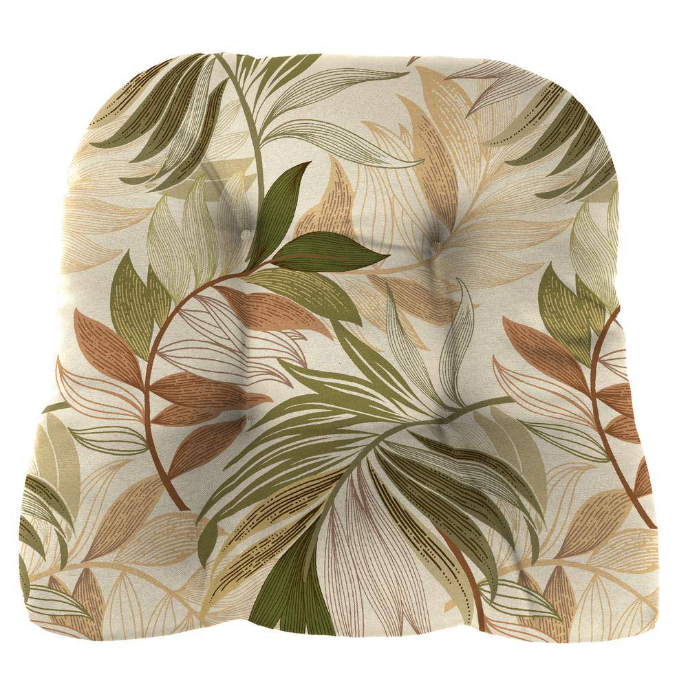 Oasis Nutmeg Beige Leaves Outdoor Wicker Cushion Set