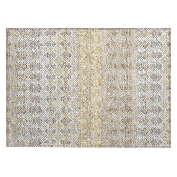 Chantille Machine Washable Indoor/Outdoor Abstract ACN2773 Wheat 3 ft. x 4 ft. Area Rug