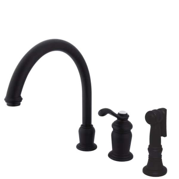 Kingston Brass Templeton Single-Handle Standard Kitchen Faucet with Side Sprayer in Oil Rubbed Bronze