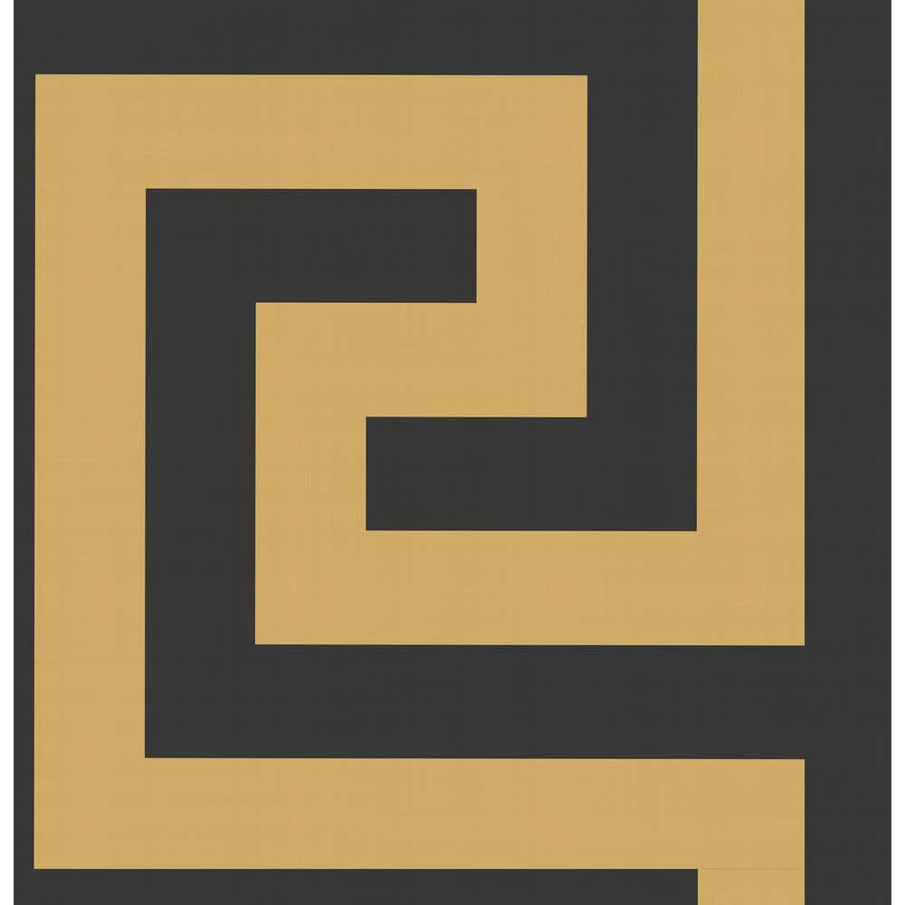 Seabrook Designs Vogue Greek Key Metallic Gold and Black Paper ...