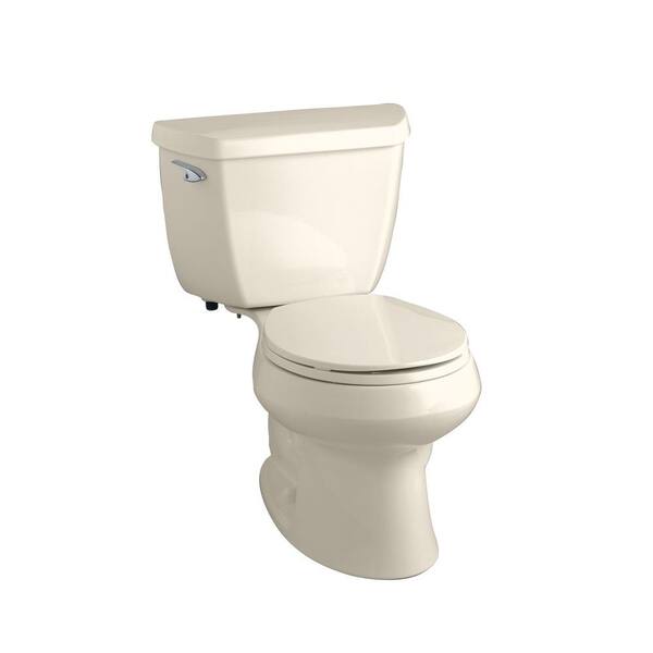KOHLER Wellworth Classic 2-Piece 1.6 GPF Round Front Toilet with Class Five Flushing Technology in Almond-DISCONTINUED