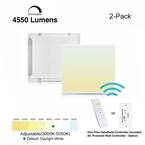 2 ft. x 2 ft. 4200LM 400W Equivalent White Dimmable Color CCT Thin Aluminum Integrated LED Panel Light Troffer (2-PK)