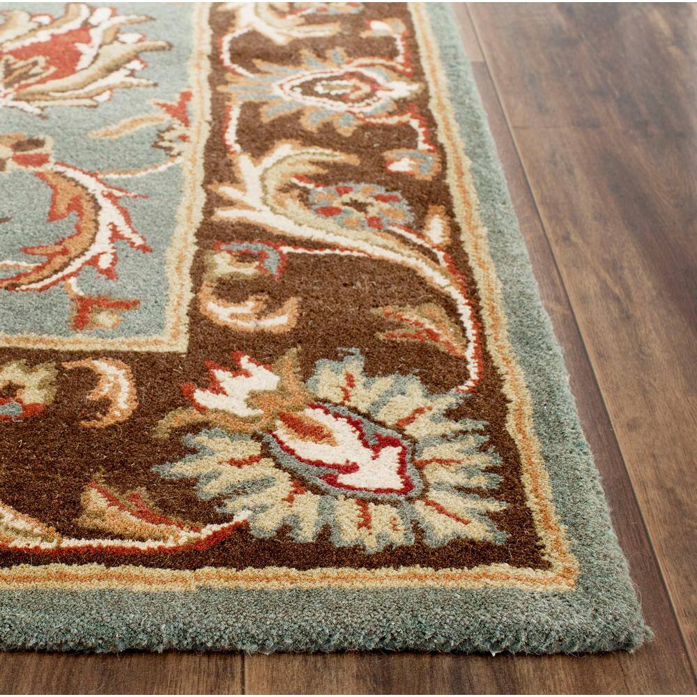 Elegant Traditions Hand-Tufted Wool Rectangular Rug in Blue/Brown - 2' x 3'
