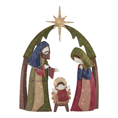 lighted christmas nativity scene outdoor decor with led lights 6ft