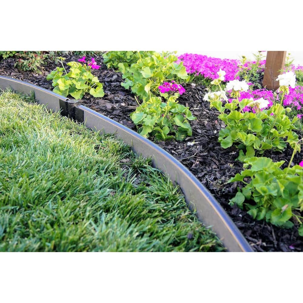 Weathered Wood Composite Curved Landscape Edging Kit, 16 ft