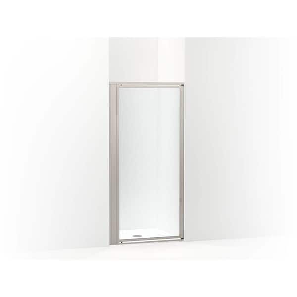 Attend 33 in. W x 69 in. H Pivot Framed Shower Door in Nickel