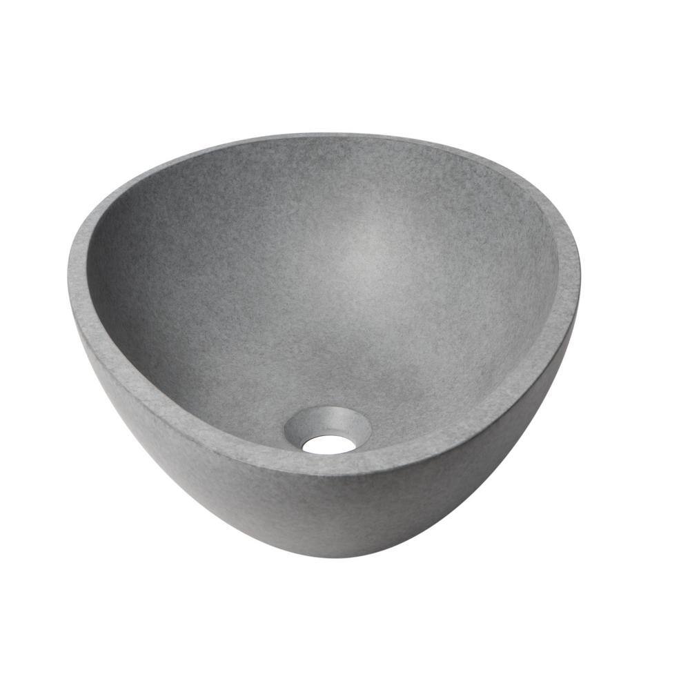21" Gray Ceramic Oval Vessel Sink
