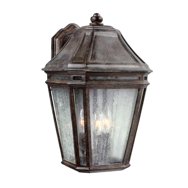 Generation Lighting Londontowne 3-Light Weathered Chestnut Outdoor 15.6 in. Wall Lantern Sconce