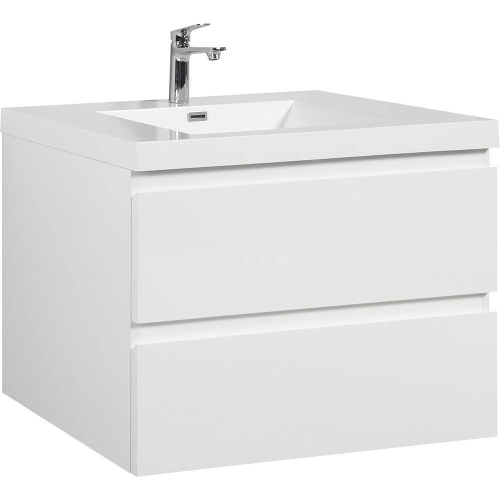 35.43 in. W x 19. 69 in. D x 22. 44 in. H in Single of Sink Floating White Bath Vanity, with White Resin Top Basin price history on PriceWatchPro
