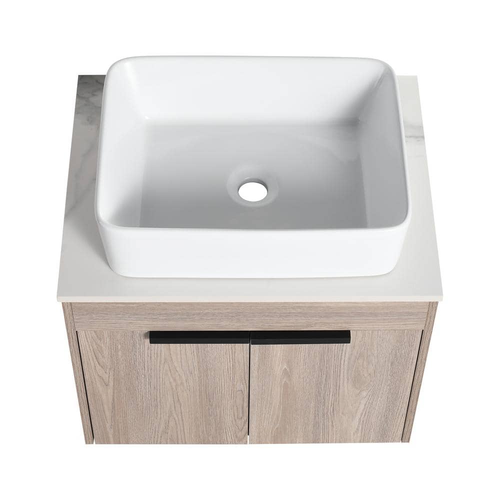 23.6 in. W x 18.9 in. D x 23.6 in. H Floating Bath Vanity Wall Mounted in W