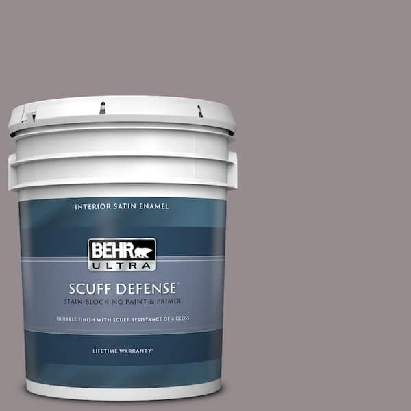 BEHR ULTRA 5 gal. #T18-03 Graylac Extra Durable Satin Enamel Interior Paint & Primer