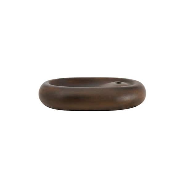 Maia 23.50 in Vessel Bathroom Sink in Vintage Brown