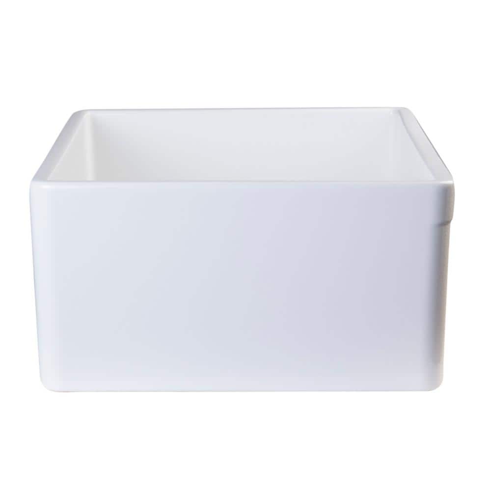 White Fireclay Farmhouse Apron Single Bowl Kitchen Sink