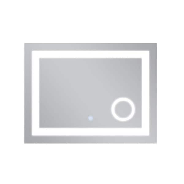 Unbranded 32 in. W x 24 in. H Small Rectangular Frameless Anti-Fog Wall Bathroom Vanity Mirror in Silver
